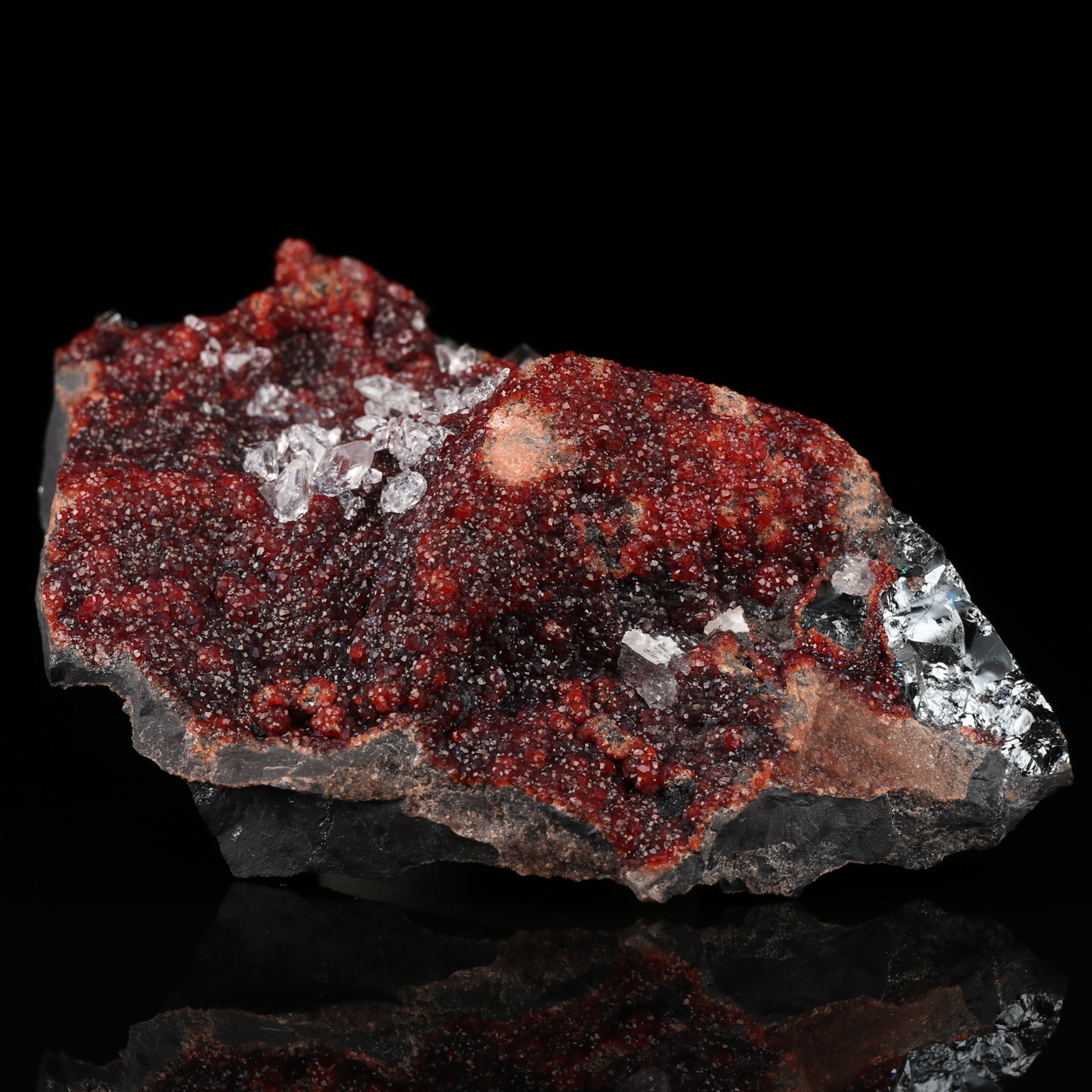 Calcite On Andradite On Hematite