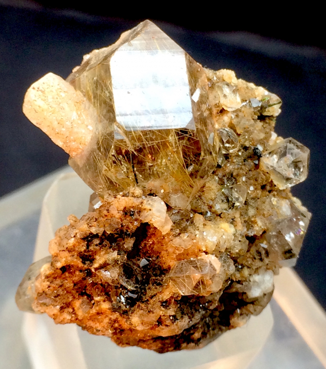 Quartz With Astrophyllite Inclusions & Feldspar