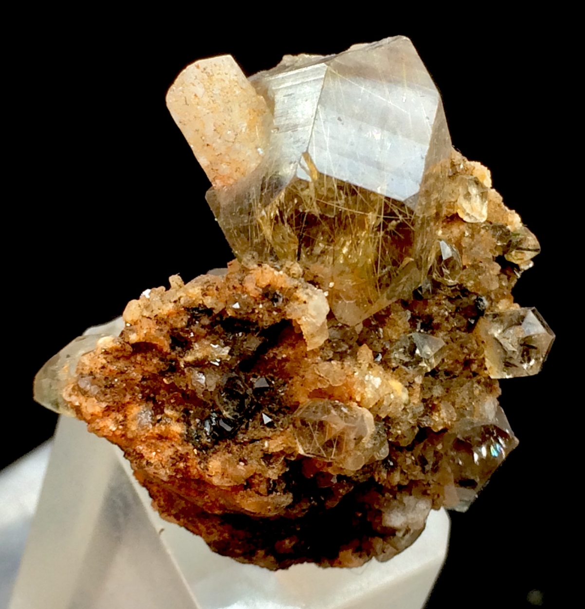 Quartz With Astrophyllite Inclusions & Feldspar