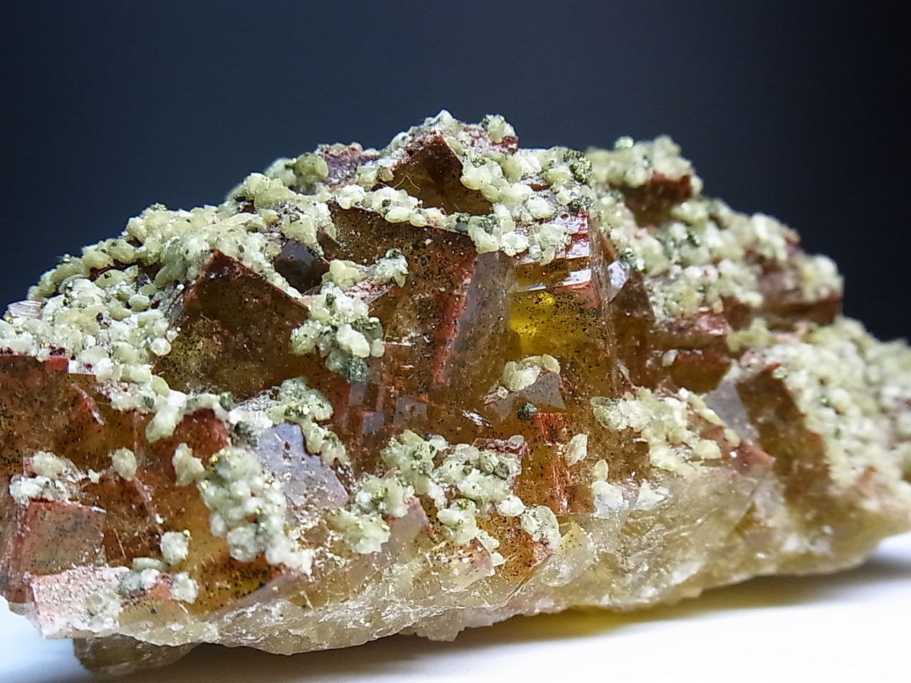 Fluorite With Dolomite & Chalcopyrite