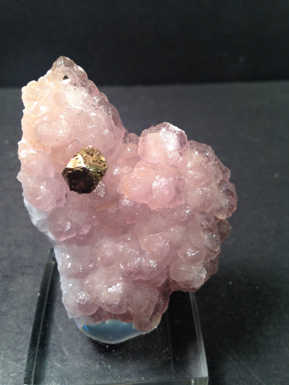 Pyrite On Fluorite On Quartz