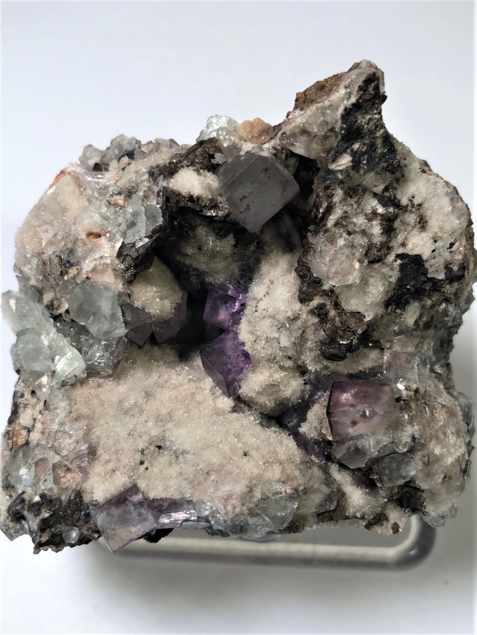 Fluorite With Calcite & Quartz