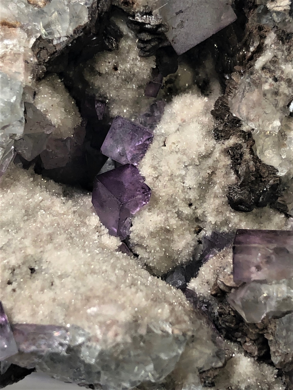 Fluorite With Calcite & Quartz