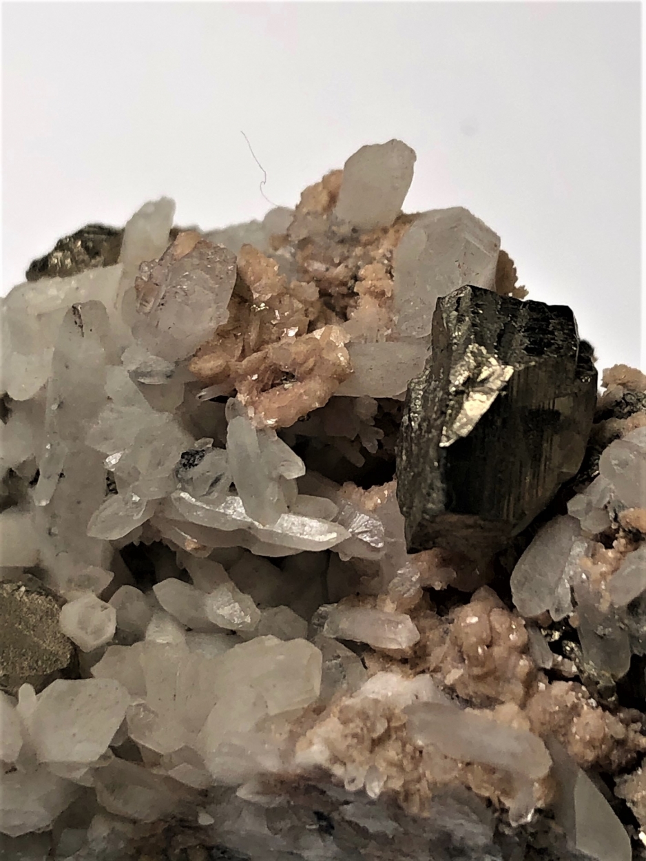 Rhodochrosite With Quartz & Pyrite
