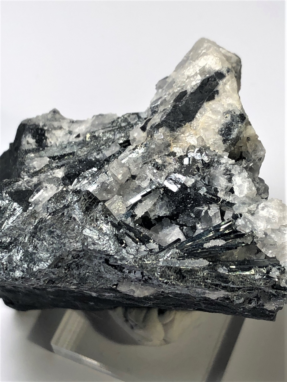 Stibnite With Baryte & Quartz