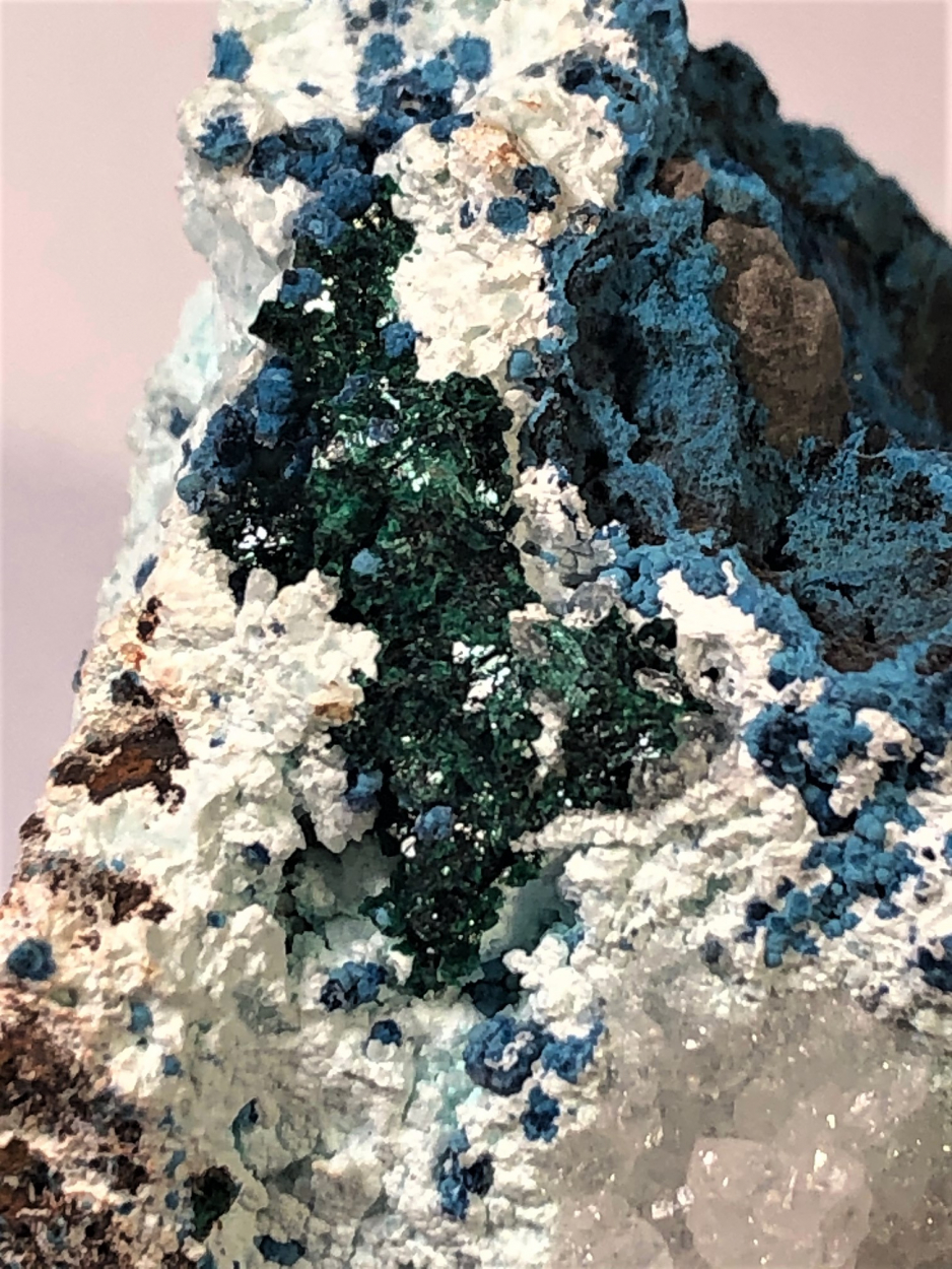 Shattuckite Malachite Chrysocolla Calcite & Quartz