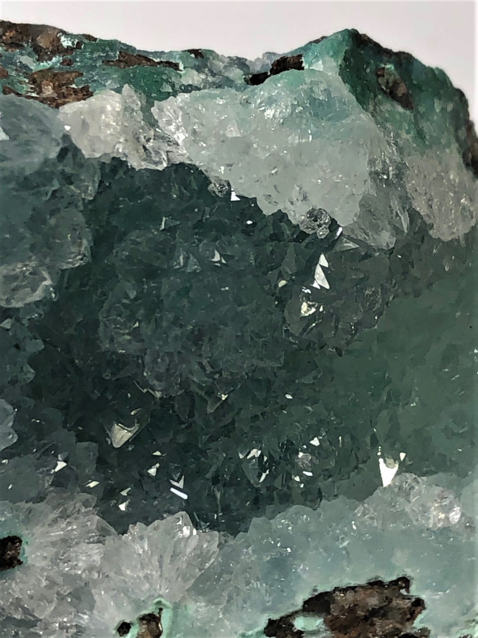 Malachite Inclusions In Quartz With Chrysocolla