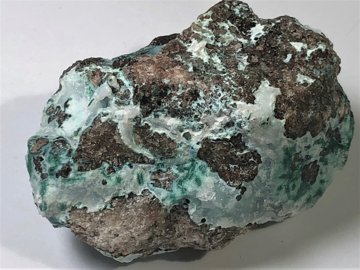 Malachite Inclusions In Quartz With Chrysocolla