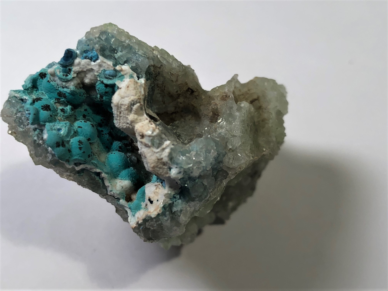 Shattuckite With Chrysocolla Aragonite Goethite & Quartz