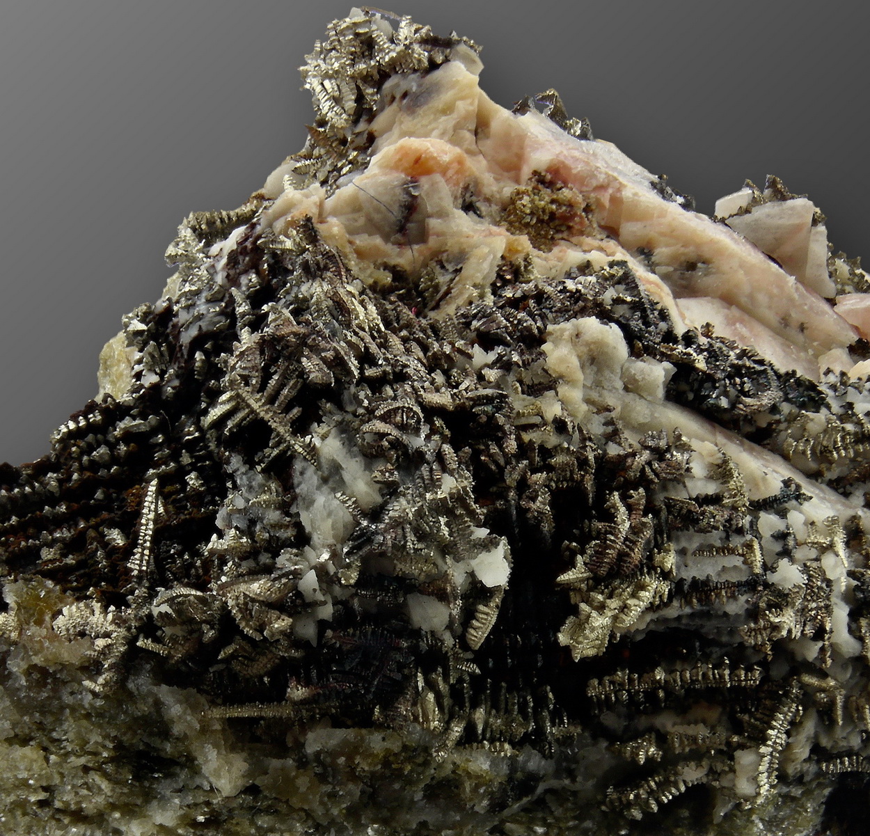 Native Silver On Baryte