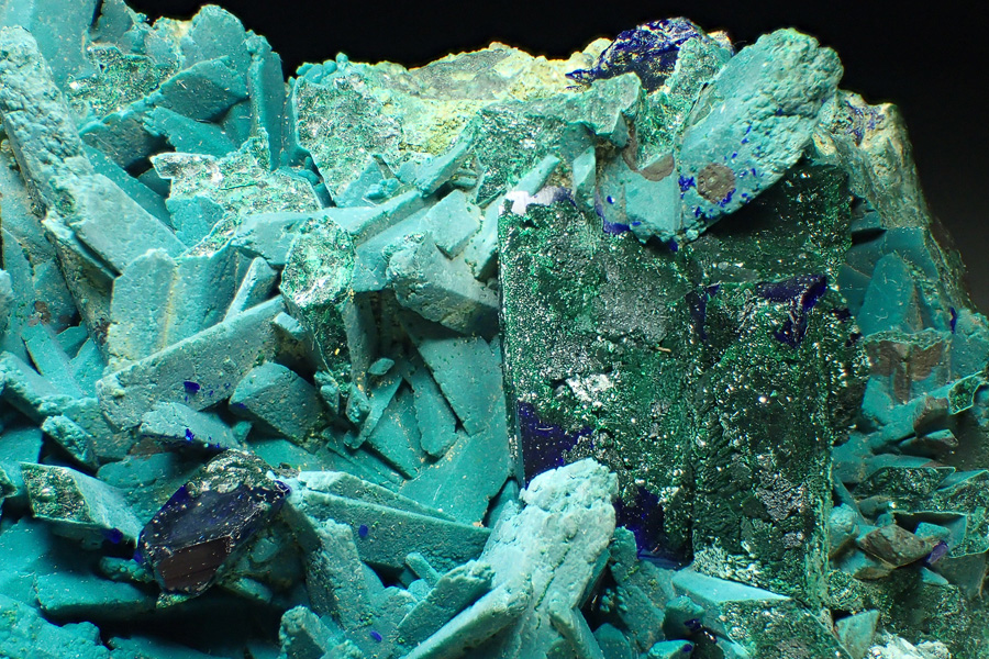 Rosasite & Azurite & Malachite