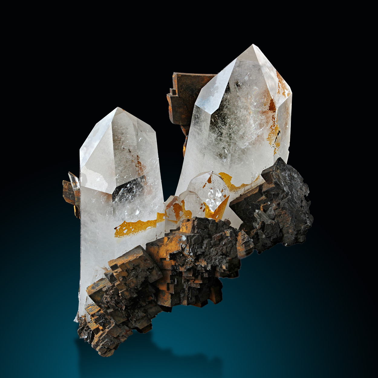 Rock Crystal & Siderite