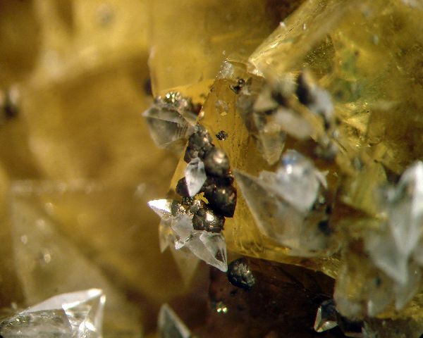 Fluorite With Calcite & Pyrite