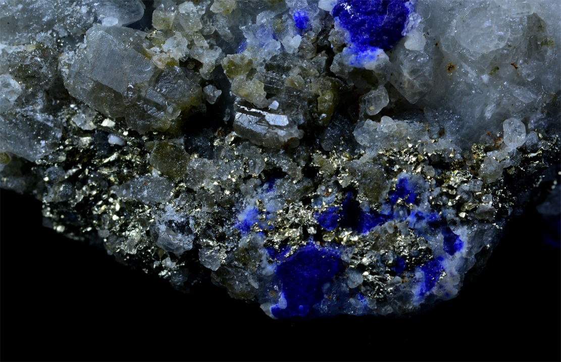 Lazurite With Calcite & Pyrite