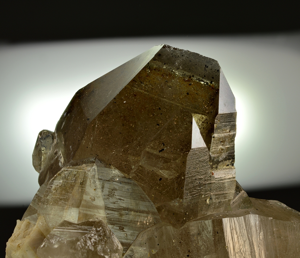 Smoky Quartz & Garnet Inclusions