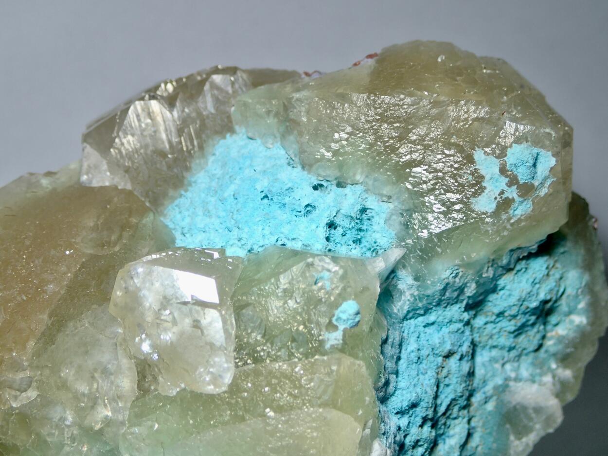 Calcite Shattuckite With Plancheite