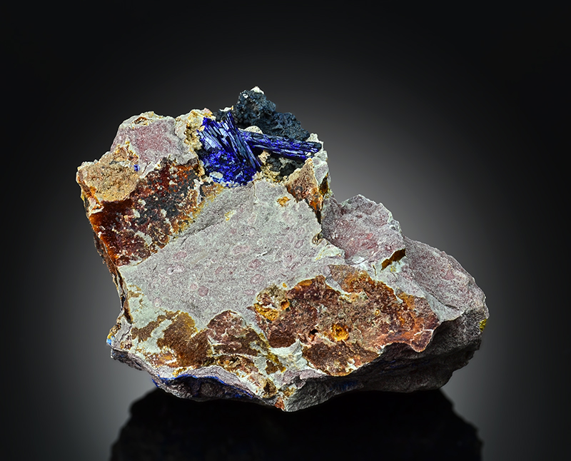 Azurite With Malachite