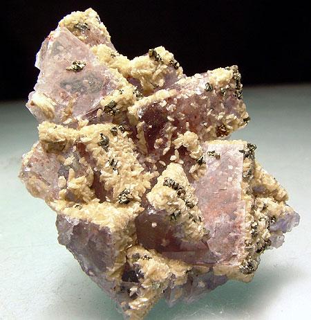 Fluorite Siderite & Chalcopyrite