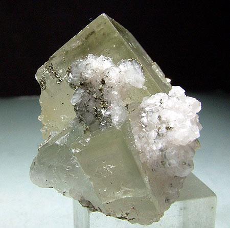 Fluorite With Calcite & Pyrite