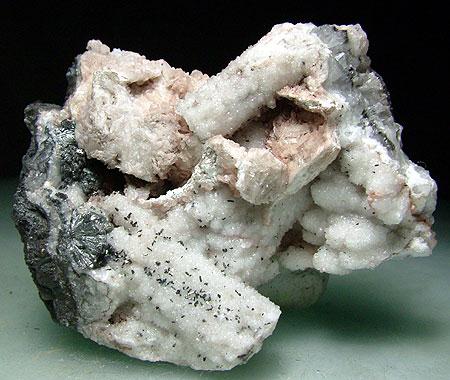 Hydrocerussite & Calcite With Pyrolusite