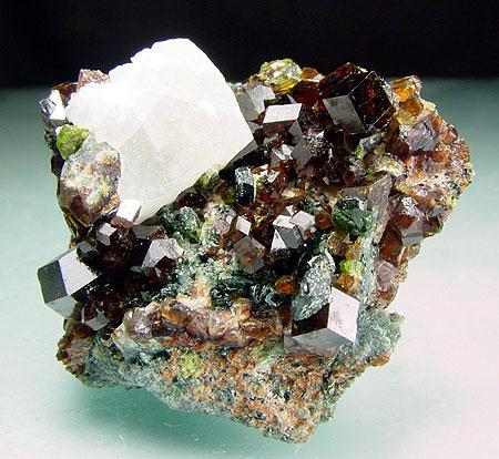 Andradite With Calcite Diopside & Clinochlore