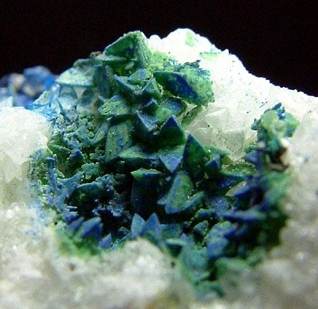 Calcite With Cuprian Adamite & Azurite