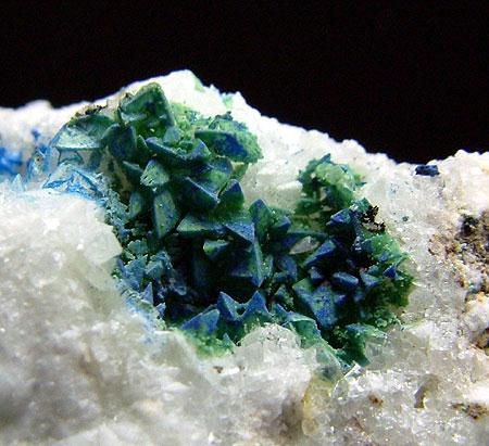 Calcite With Cuprian Adamite & Azurite