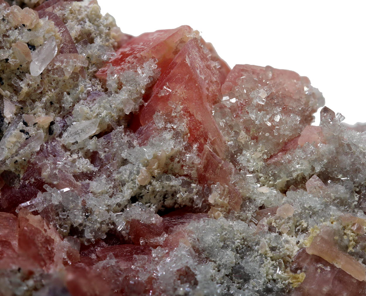 Rhodochrosite Fluorapatite & Quartz