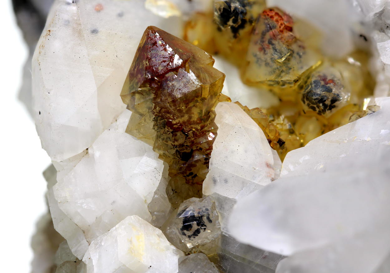 Sceptre Quartz With Calcite