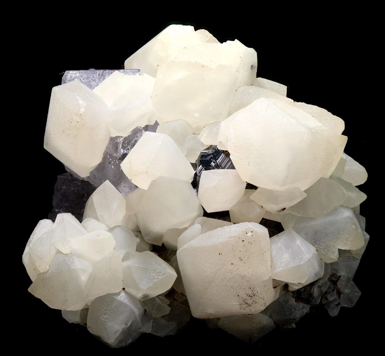 Calcite On Fluorite & Sphalerite