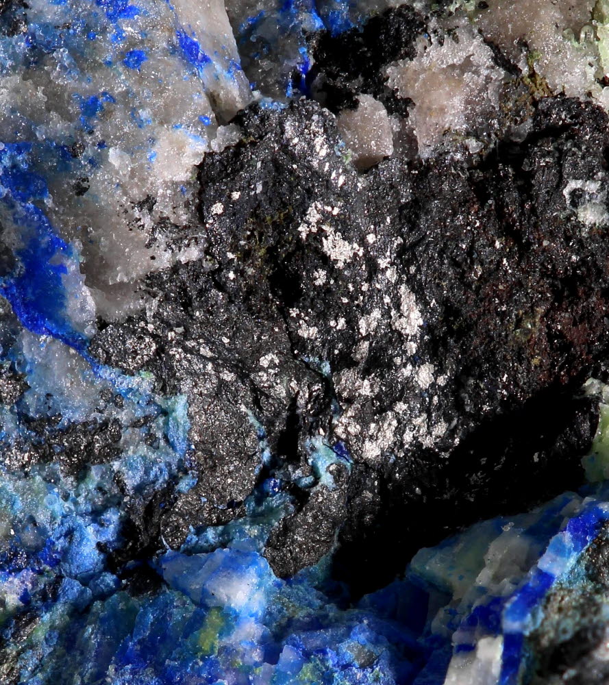 Quetzalcoatlite Hessite Native Silver & Azurite