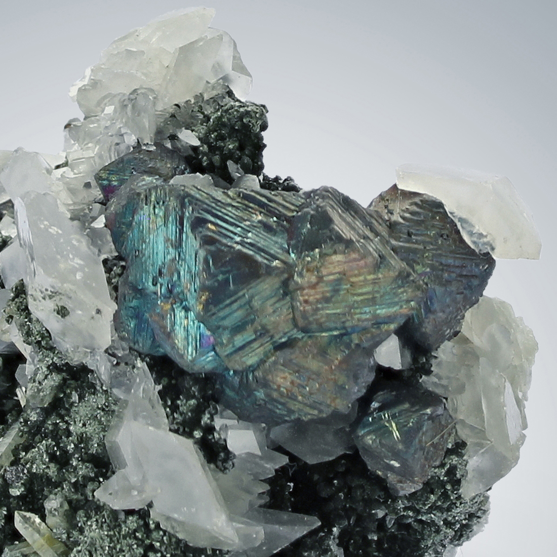 Chalcopyrite With Calcite & Quartz