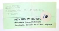 Barstow Green label - Tregaseal address - post 1978