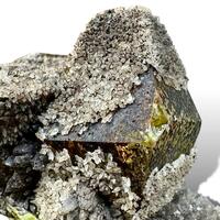 Native Sulphur With Calcite & Bitumen