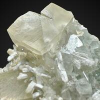 Calcite & Mesolite On Apophyllite