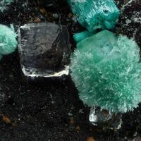 Fluorite Brochantite & Malachite