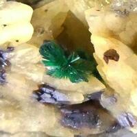 Malachite Native Copper & Quartz On Calcite