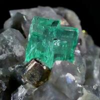 Emerald & Pyrite On Calcite