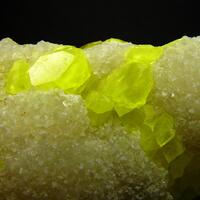 Native Sulphur On Aragonite