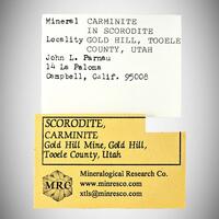 Scorodite With Carminite
