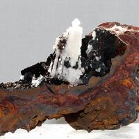 Calcite On Goethite & Pyrolusite