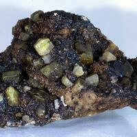 Native Sulphur Aragonite & Bitumen