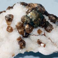 Siderite On Quartz With Chalcopyrite