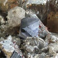 Fluorite With Quartz & Garnet Var Spessartine