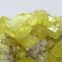 Native Sulphur With Calcite