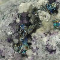 Acanthite With Fluorite & Quartz