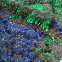 Azurite With Malachite