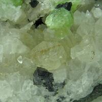 Babingtonite & Prehnite On Calcite