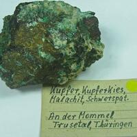Native Copper Chalcopyrite Malachite & Baryte