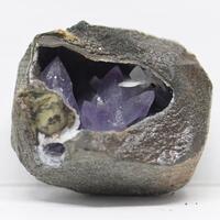 Amethyst On Chalcedony With Calcite & Chabazite